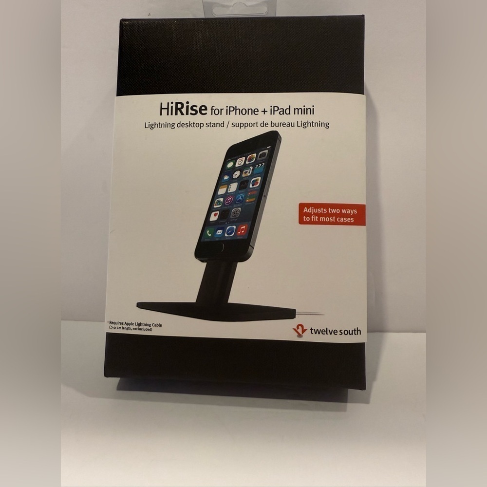 Twelve South HiRise Black Lightning Desktop Stand for iPhone and iPad - Picture 2 of 4
